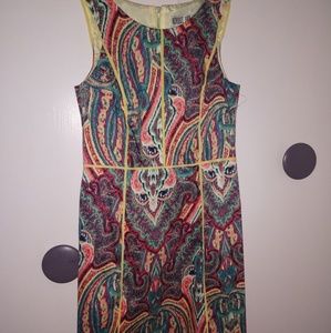 Robbie Bee sheath dress with yellow piping